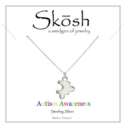 Skosh Silver Autism Awareness Puzzle Necklace - The Teal Antler Boutique