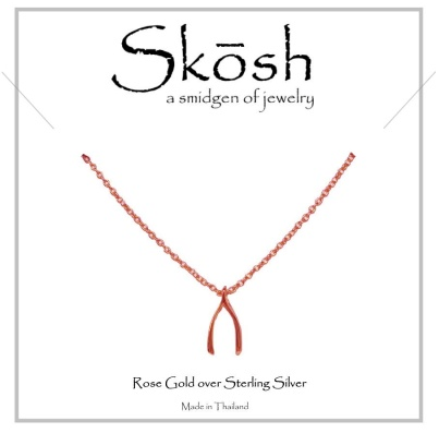 Skosh Rose Gold Wishbone Necklace - The Teal Antler Boutique