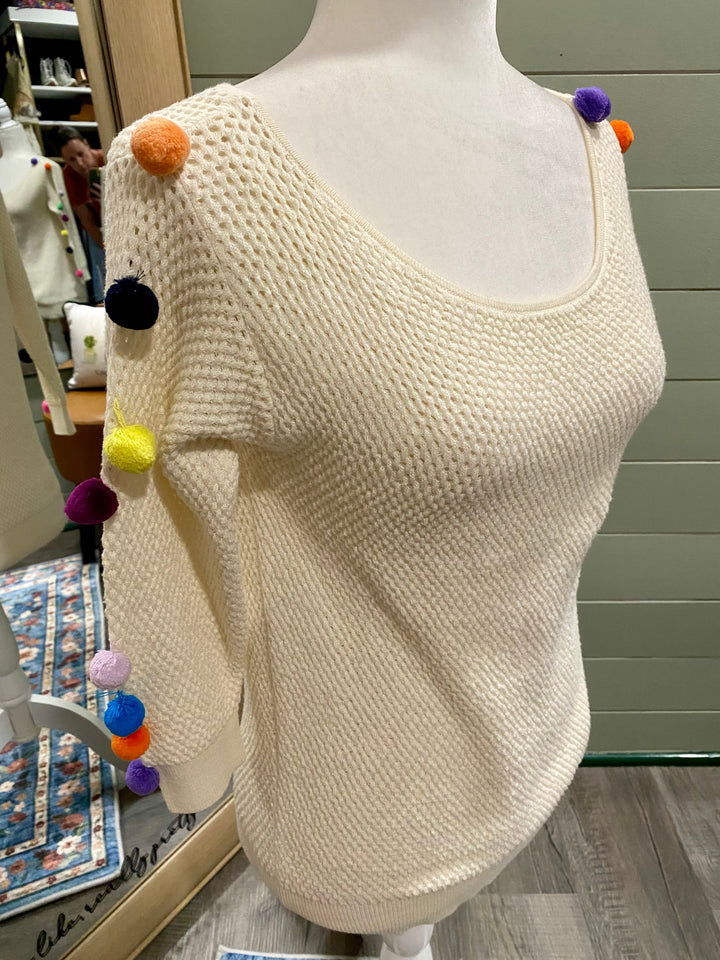 Anthropologie pom pom sweater XS