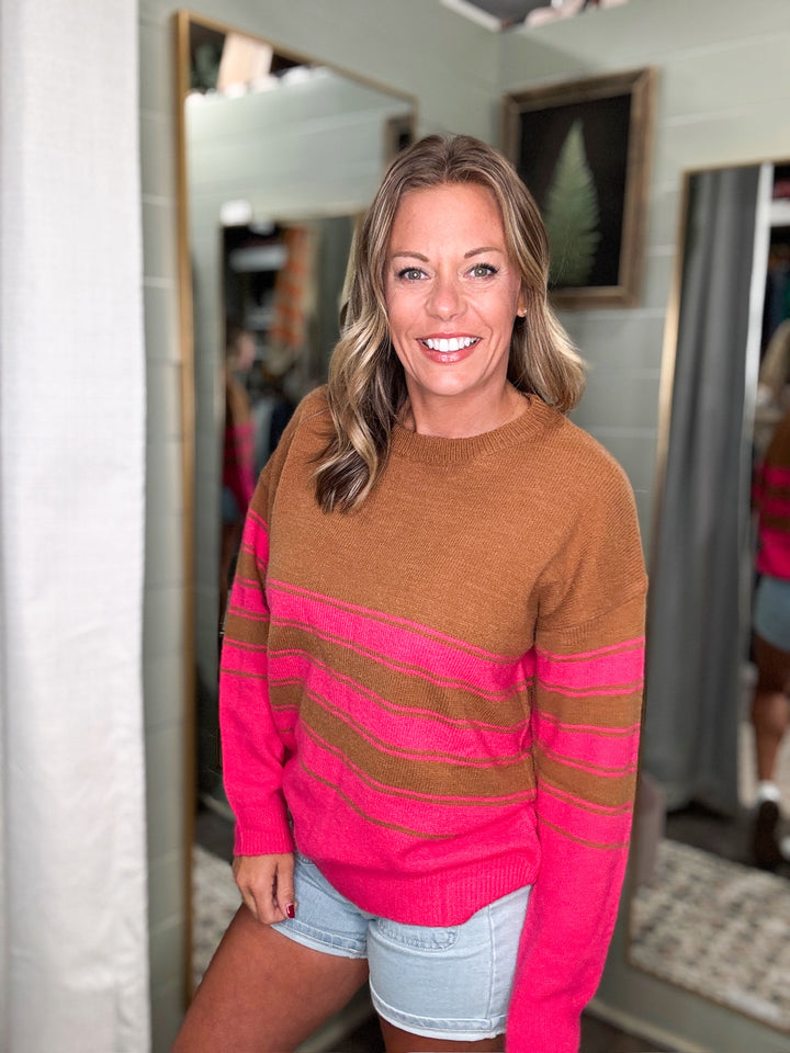 Vibrant Color Striped Sweater