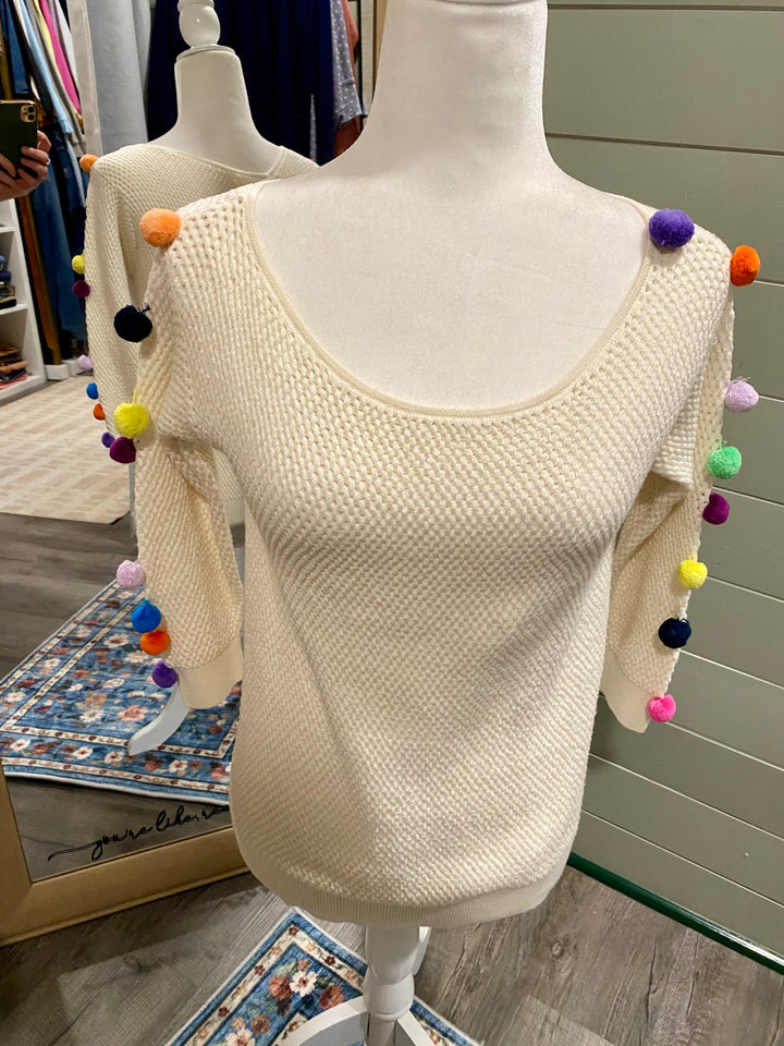 Anthropologie pom pom sweater XS