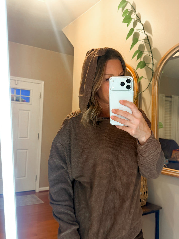 Brushed & Ribbed Hacci Pullover hoodie