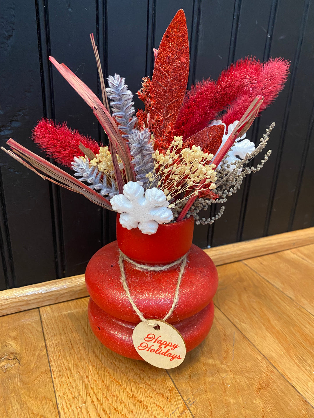 Happy Holidays Christmas Vase