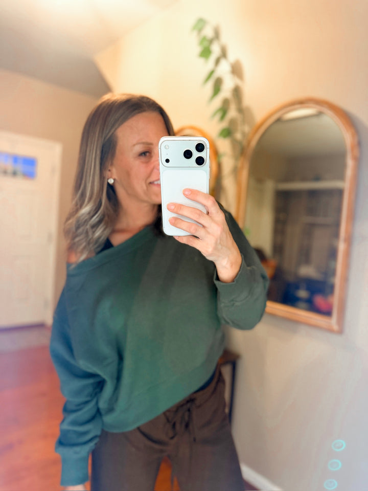 Fleece Boat Neck Pullover
