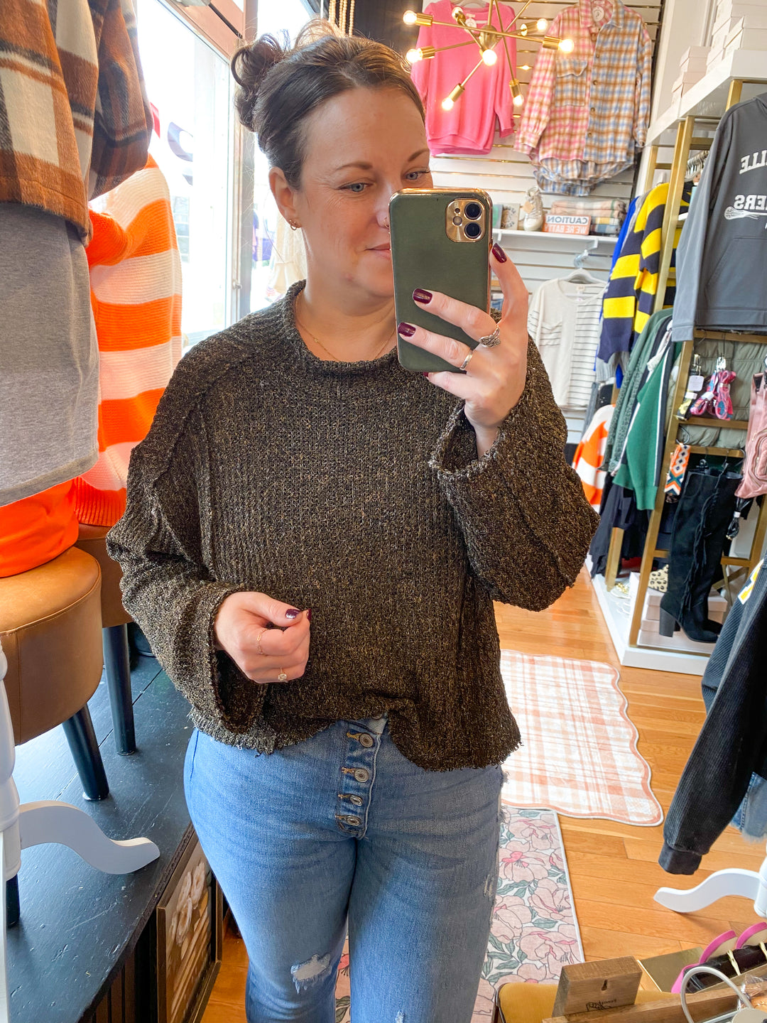 Vintage Havana Cropped Sweater Med