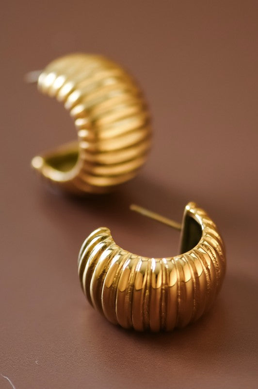 18k Waterproof Non-tarnish Stainless Steel Hoops