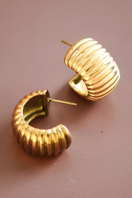 18k Waterproof Non-tarnish Stainless Steel Hoops