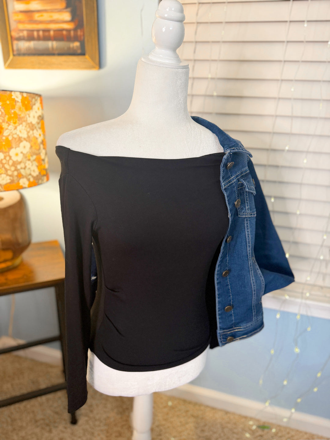 Boat Neck Pintuck Detail Long Sleeve Knit Top