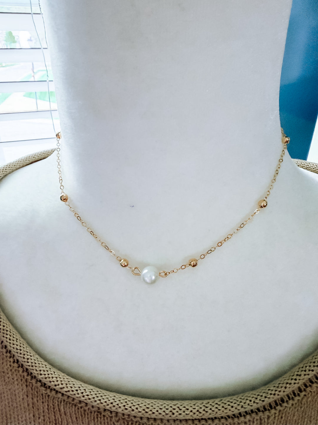 Pearl & Gold Bead Necklace