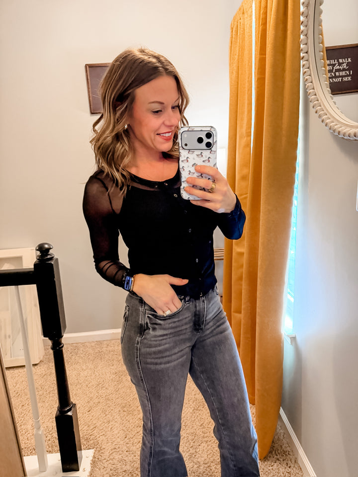 Sheer Button Cardigan