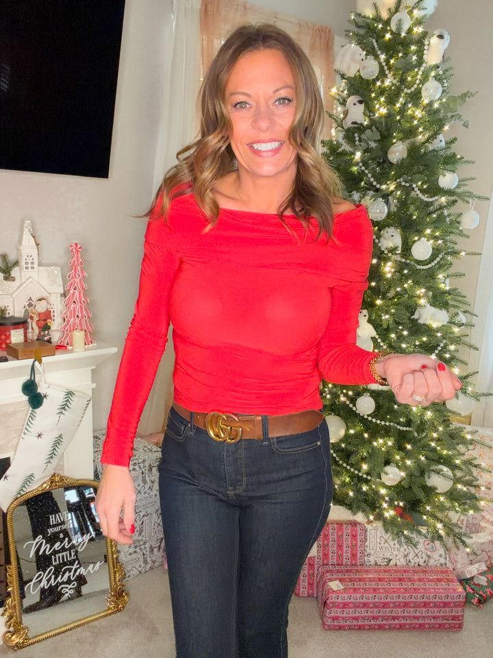 Night Out- Off The Shoulder Knit Top