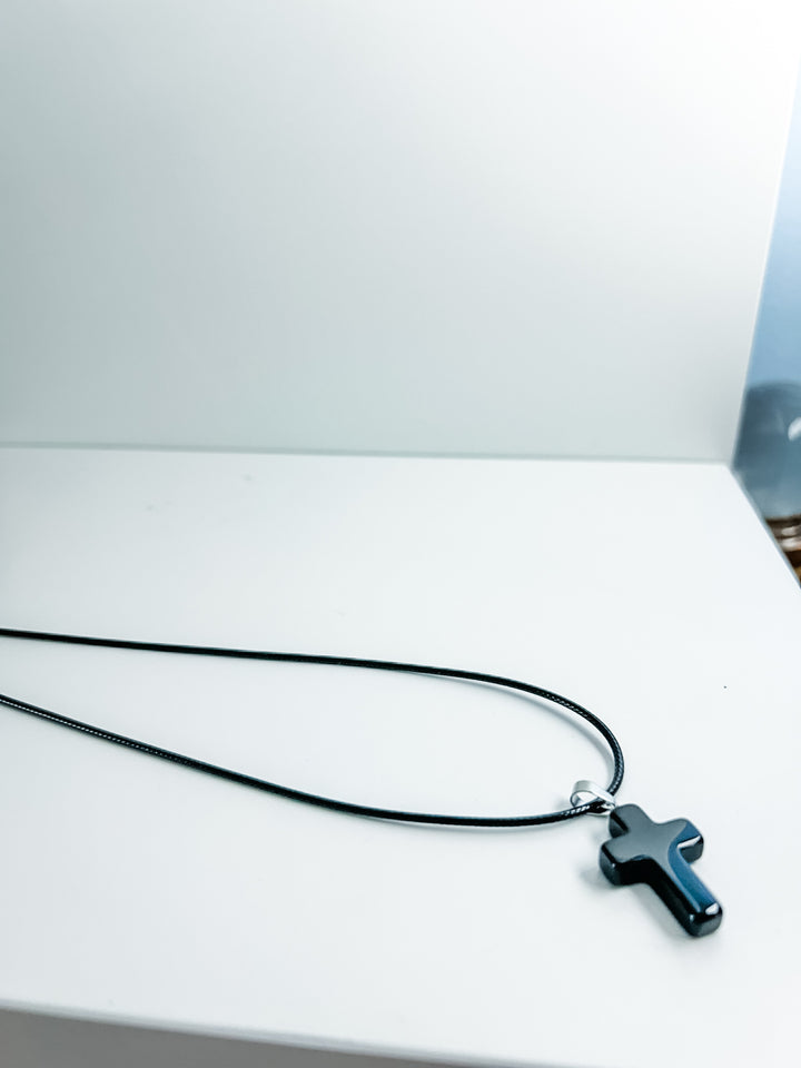 Corded Cross Necklace