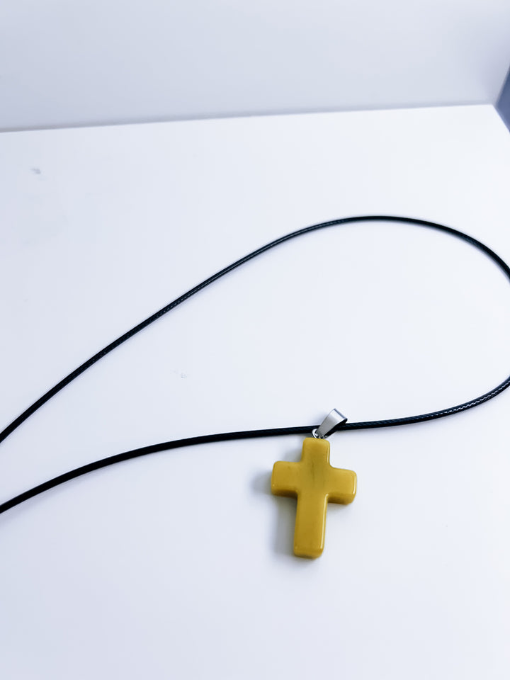 Corded Cross Necklace