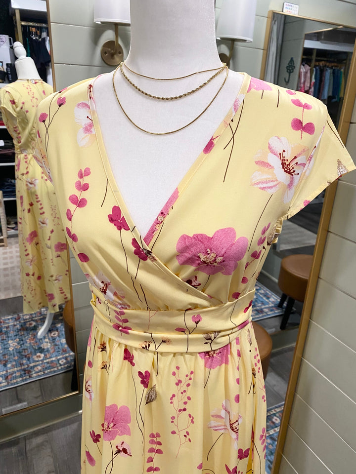 Yellow/Floral Dress-S