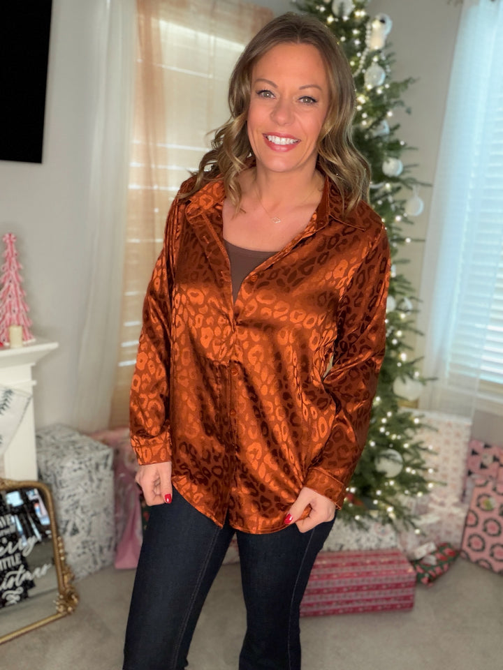 Leopard Satin Blouse