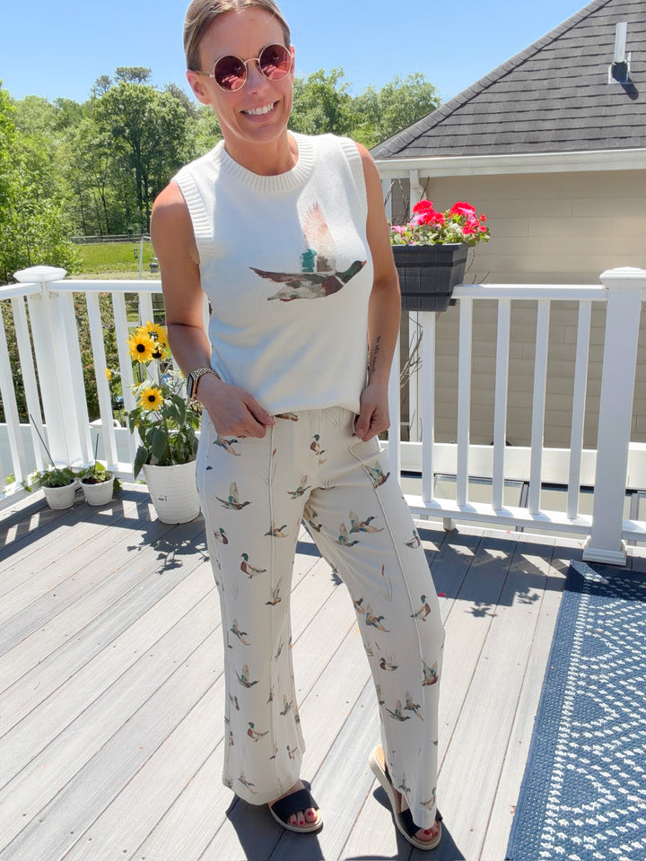 Mallard Duck Printed Sweater Top