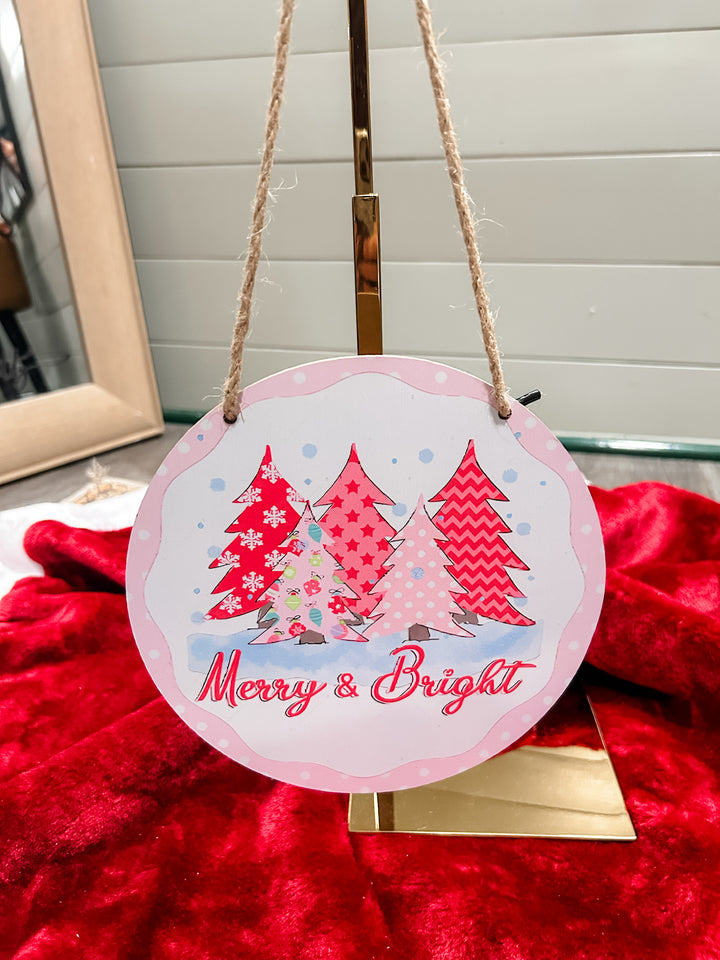 Round Hanging Christmas Sign