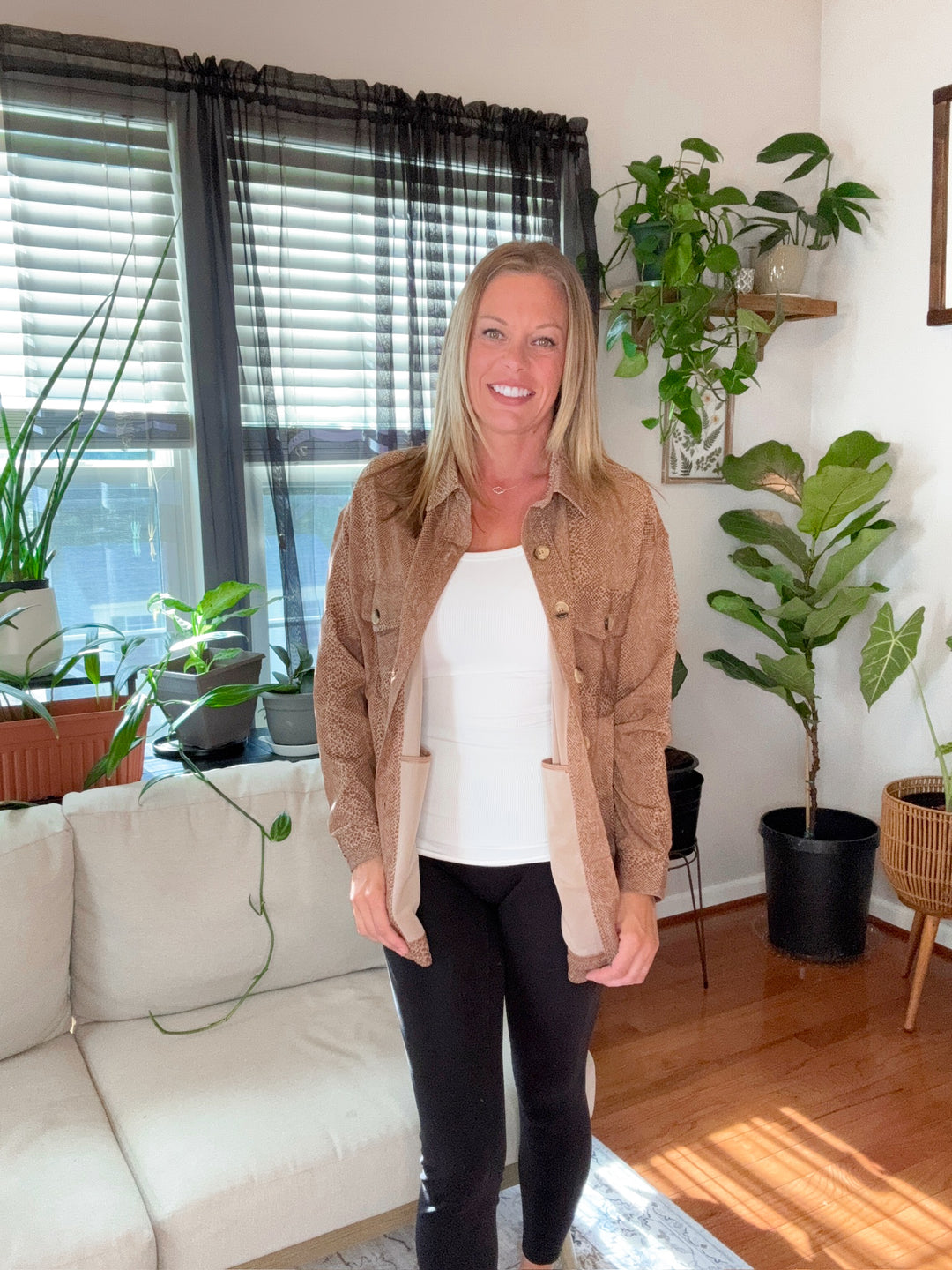 Bold Statement- Snakeskin Print Oversized Jacket