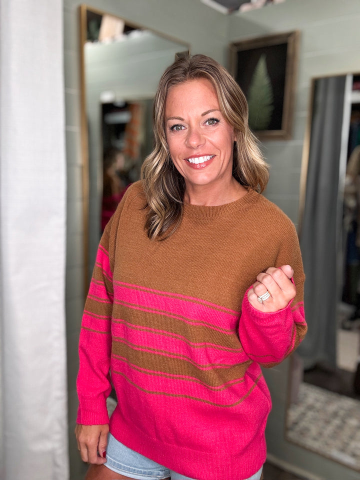 Vibrant Color Striped Sweater