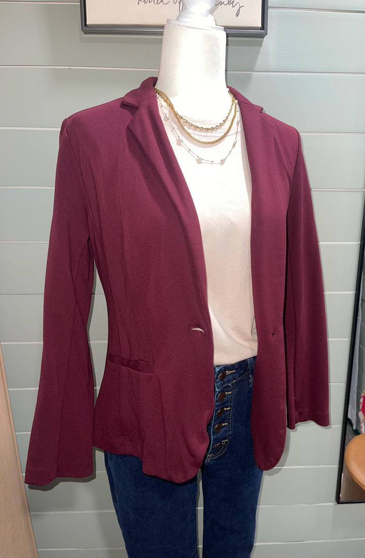 ANA-Burgundy Blazer - M