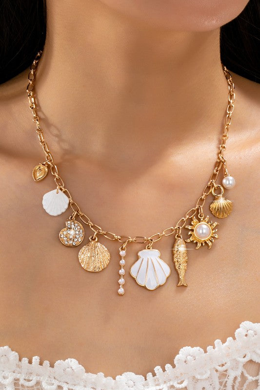 Ocean Pearl Charm Necklace