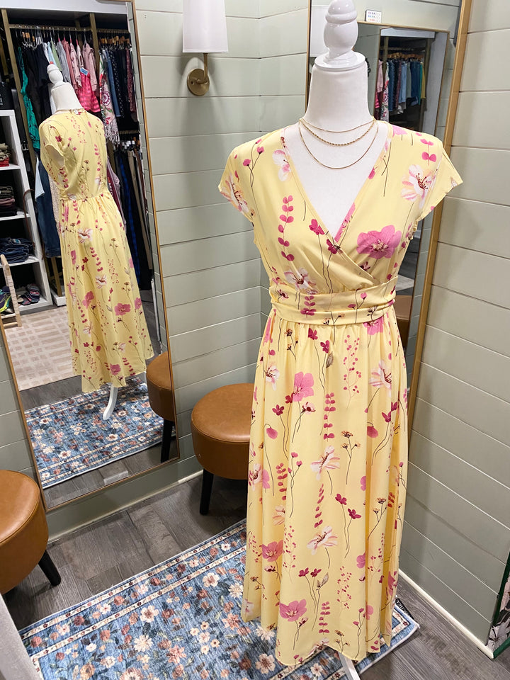 Yellow/Floral Dress-S
