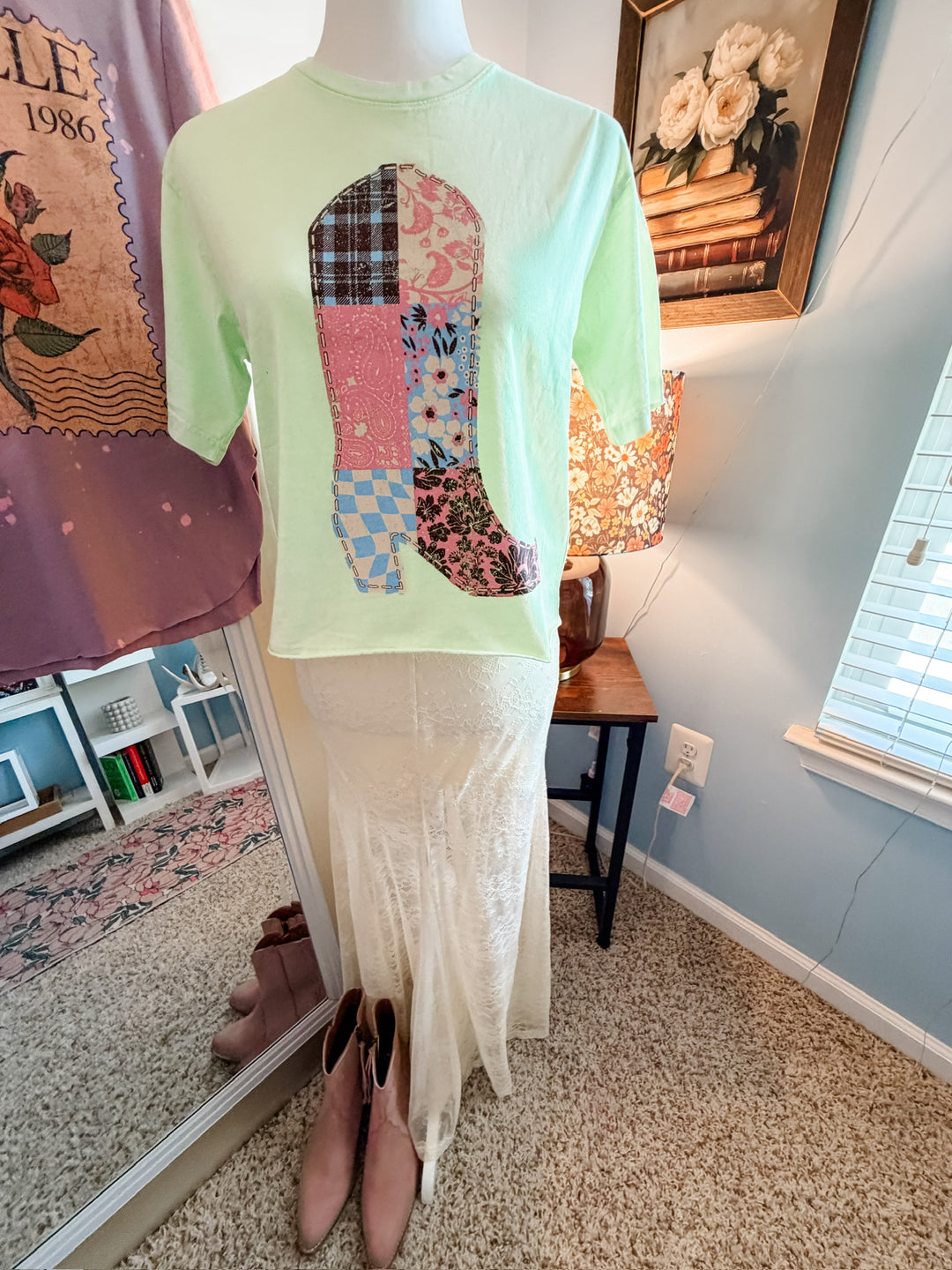 Quilted Cowgirl Boot Graphic Tee