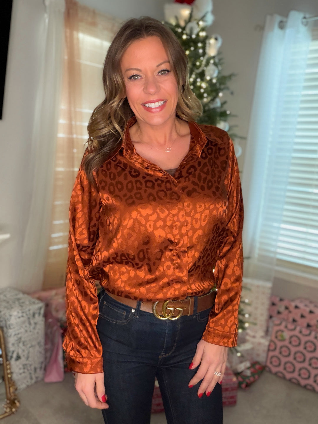 Leopard Satin Blouse