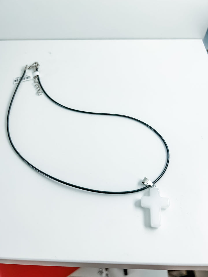 Corded Cross Necklace
