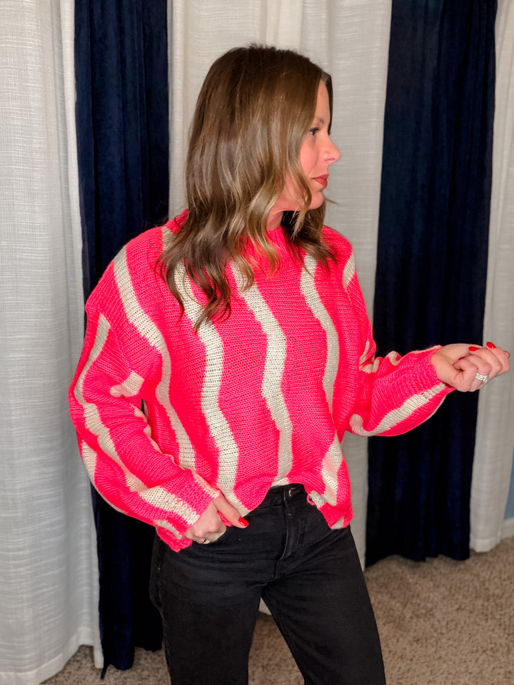 Candy Cane Wave Sweater