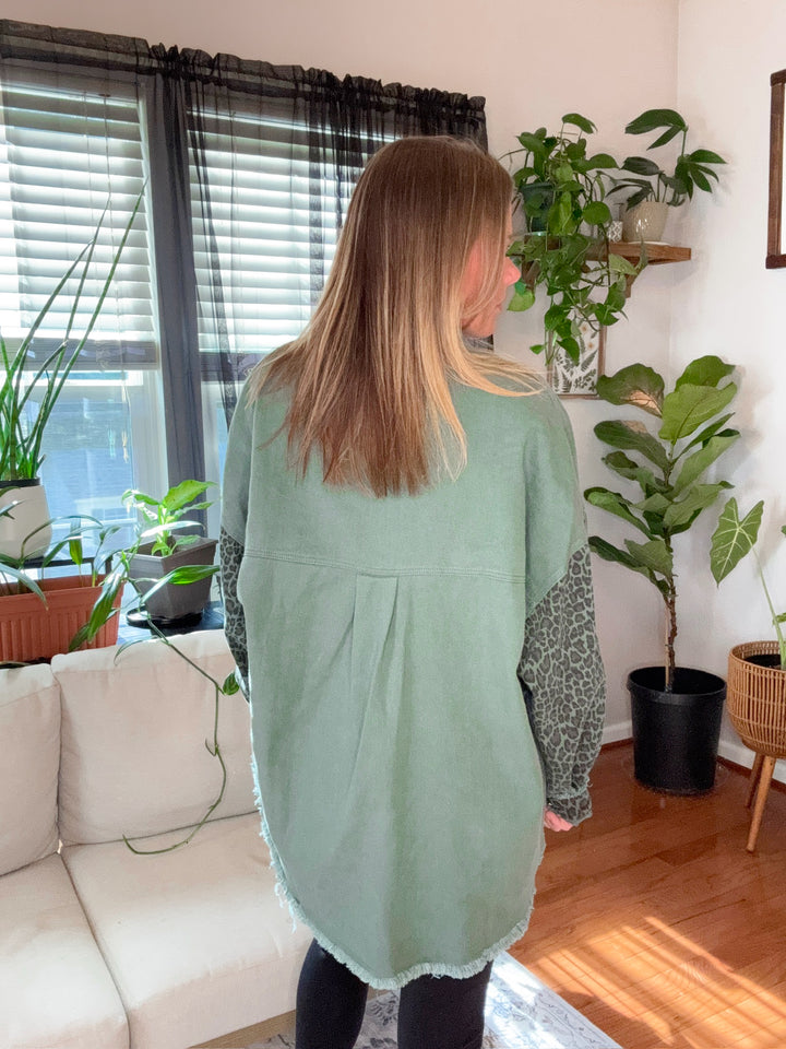 Leopard Print Denim Jacket