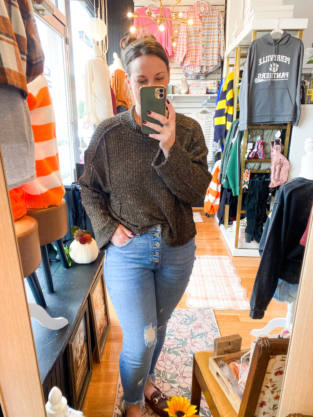 Vintage Havana Cropped Sweater Med