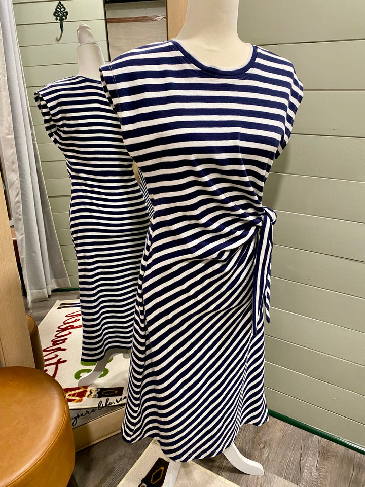 L-Striped Side Tie Dress - XSP