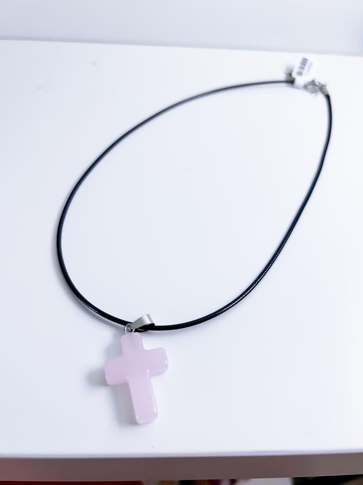 Corded Cross Necklace