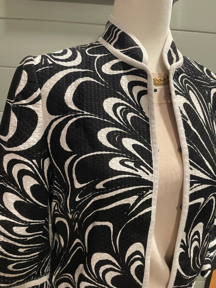 C-Black & White Blazer - 0