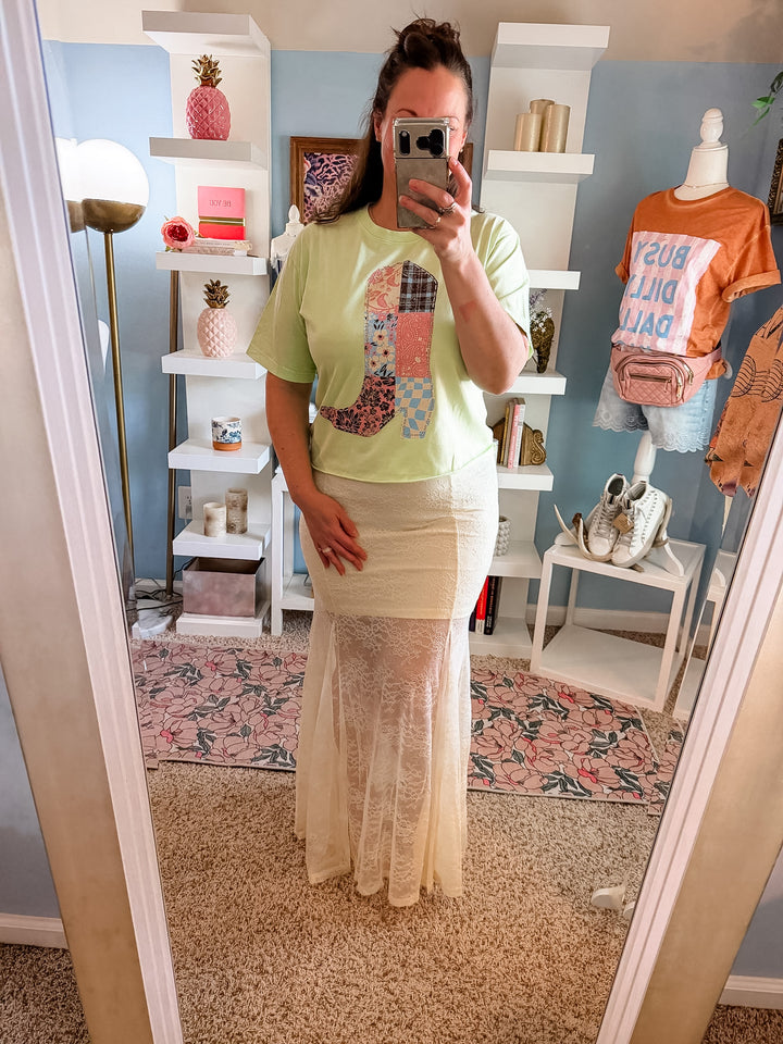 Quilted Cowgirl Boot Graphic Tee