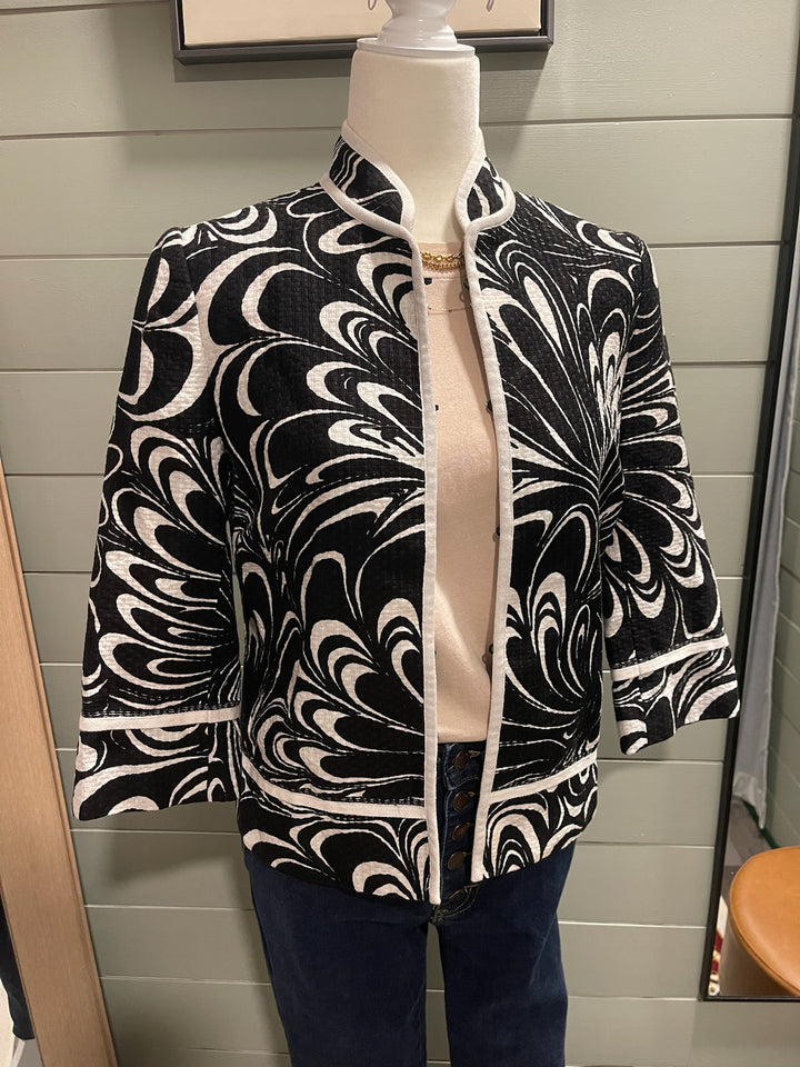 C-Black & White Blazer - 0