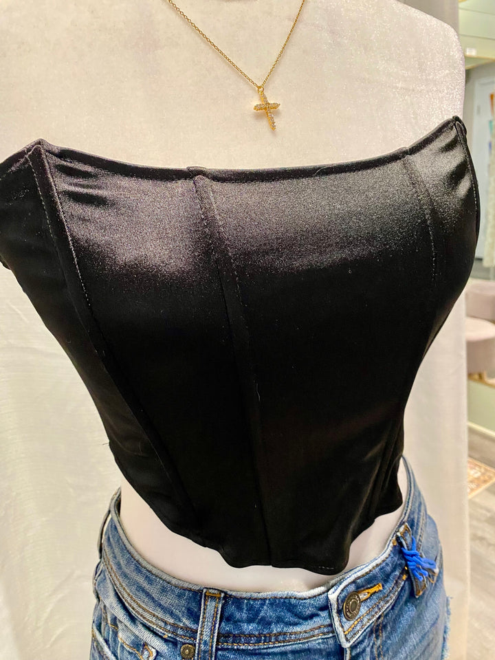 Black Strapless Top-S