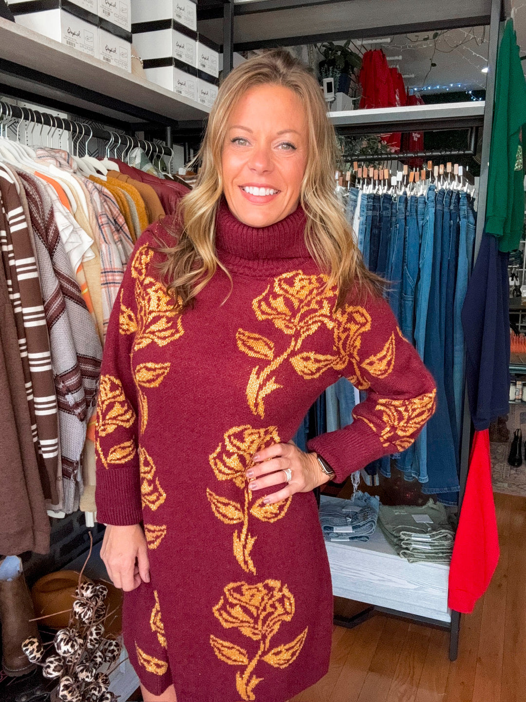 Rose Sweater Dress