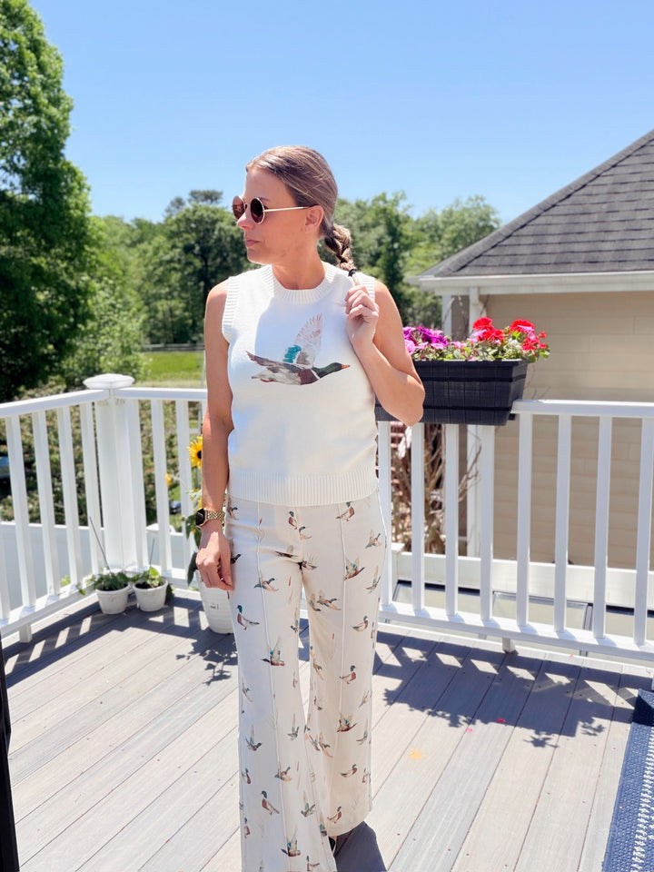 Mallard Duck Printed Sweater Top