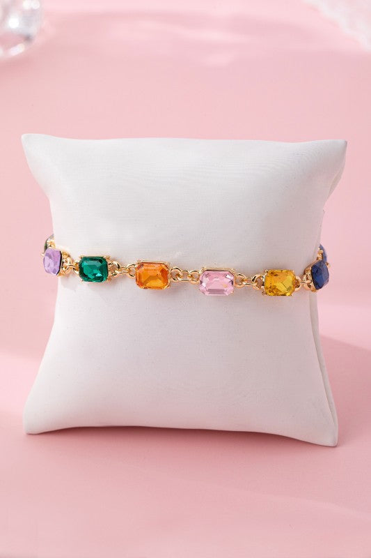Rainbow Gemstone Tennis Bracelet