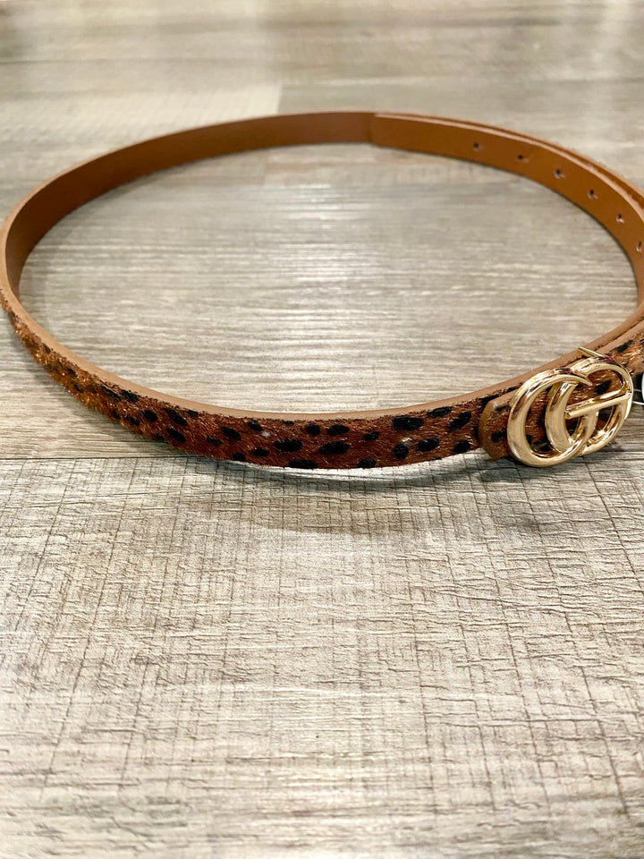 CG Gold Buckle Skinny Belt