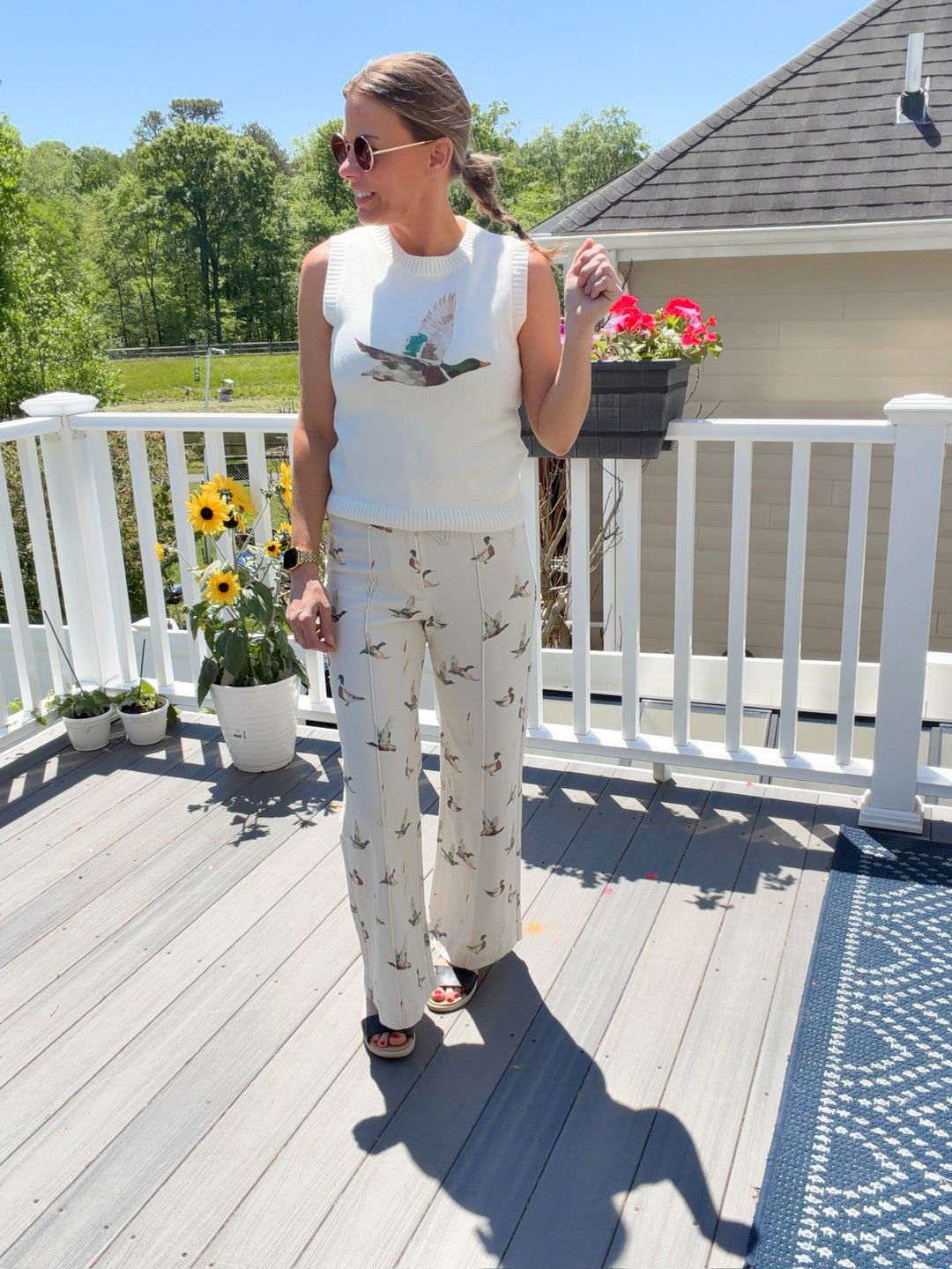 Mallard Duck Printed Sweater Top
