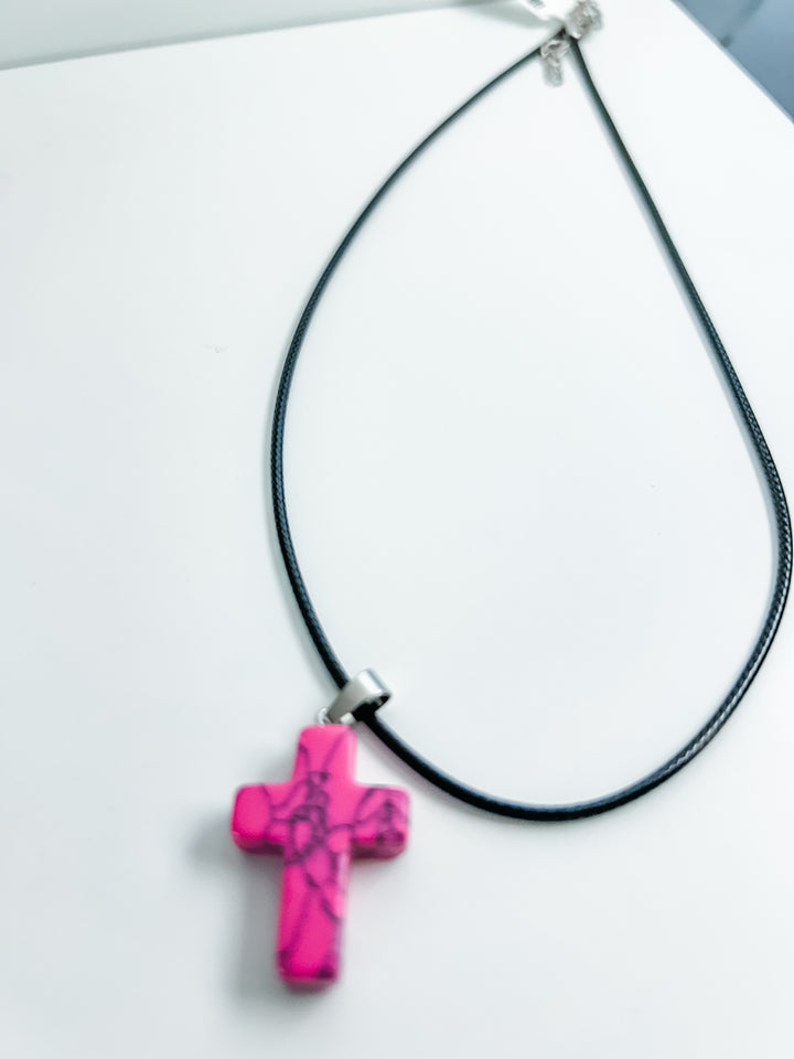 Corded Cross Necklace