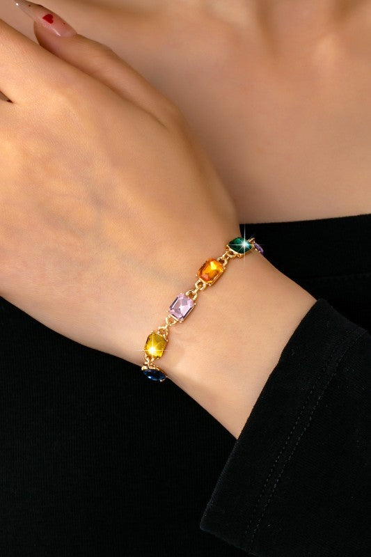 Rainbow Gemstone Tennis Bracelet