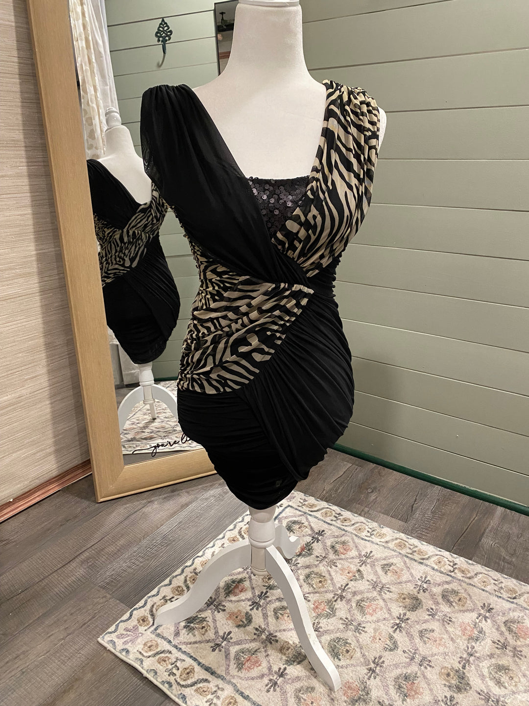 Zebra Print Date Dress XS