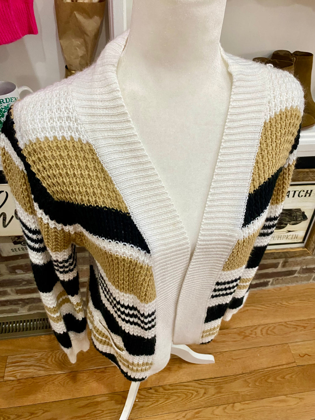 Cream/Black Cardi-S