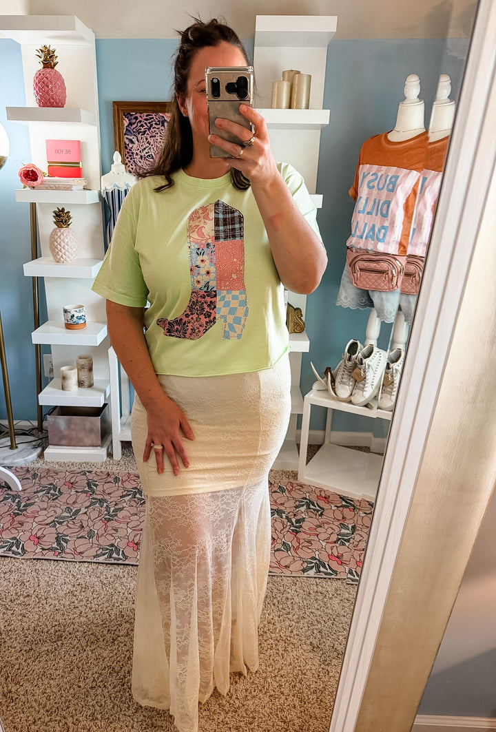 Quilted Cowgirl Boot Graphic Tee