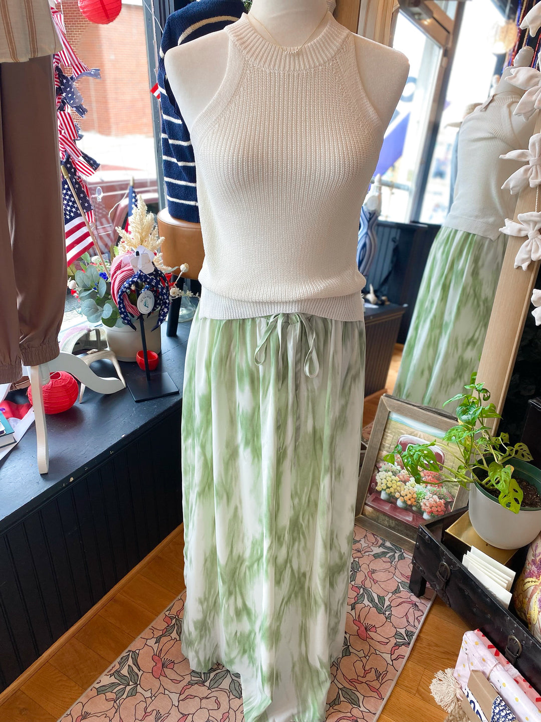 Green Tye Dye Skirt L