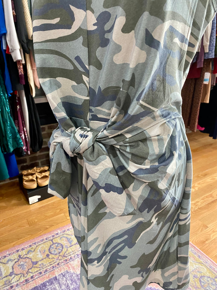 Camo Tie Front Tank Dress Large